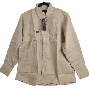 NWT Forge Fr Workwear Stone Western Work Shirt Ul Certified Nfpa 2112 Sz Large